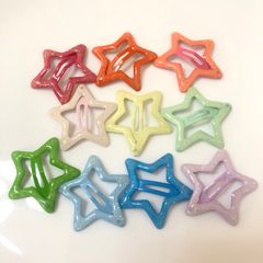 パッチンピン スリーピン ヘアアクセ ヘアピン 星 パステルカラー10個セット E