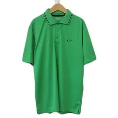 ナイキゴルフ NIKE GOLF FRI-FIT ポロシャツ ライン スウッシュ 半袖 XL 国内正規 緑 グリーン