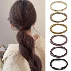 【新着商品】髪ゴム ヘアゴム おしゃれ 跡がつかないヘアゴム ヘアゴム ヘアゴム 大人 髪留め ゴム 大人 黒 可愛い 切れない ヘアアクセサリー シンプル Fuyunohi 高弾性 六本セット カラーフル
