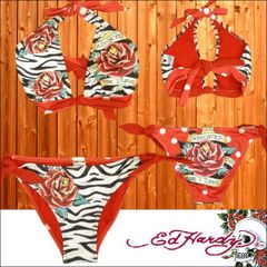 美品 Ed Hardy エド・ハーディ グラフィックプリント ビキニ Y2K
