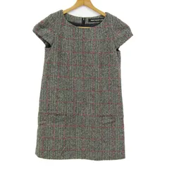 マリークヮント ワンピース 半袖 ウール混 トップス 黒 白 赤 レディース Mサイズ ブラック×ホワイト×レッド MARY QUANT 【中古】