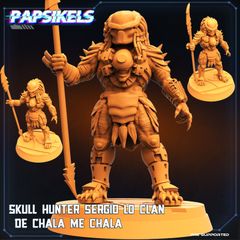 Papsikels | SKULL HUNTER SERGIO LO CLAN DE CHALA ME CHALA 32mm | 3Dプリント ミニチュア TRPG Scifi