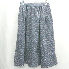 ◇ ⊇ ehka sopo エヘカソポ 花柄 ロング フレア スカート サイズF ブルー系 レディース E  【1412090046421】