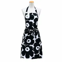 新品 マリメッコ エプロン Pieni Unikko ピエニ ウニッコ ブラック×ホワイト 064161 190【ネコポス】