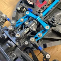 【新着商品】JOYSOG 調節可能なステアリングタイリンクプルロッドリンケージ タミヤ TT-02/TT02T 1/10 RCカー用 (ブルー)