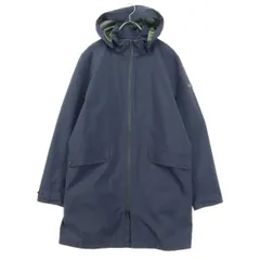 美品 AIGLE エーグル GORE-TEX 長袖 ロングフーデッド コート L ネイビー ゴアテックス 86220 メンズ 古着