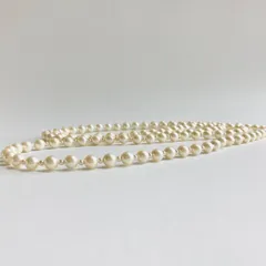 貝パール2Wayロングネックレス/約6.5mm約120cm/エンドレス加工/クリームツートン/made in japan