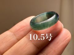 L11-111 氷種 ピンキーリング 深黒青 青緑 10.5号 天然グアテマラ産 A貨 本翡翠 くりぬき リング