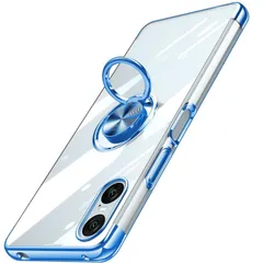 Xperia 10 VI 用 ケース クリア リング付き エクスペリア 10 VI/SO-52E / SOG14 / A402SO / XQ-ES44 カバー 透明 おしゃれ OURJOY スマホケース メッキ加工 ソフトケース 耐衝撃 軽量 薄型 スタンド機