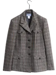 【お得なクーポン配布中!】 デッドストック 90s USA製 ペンドルトン テーラード ジャケット レディース S 新品 オールド PENDLETON ウール ブレザー チェック ツイード