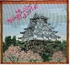 ジャガード織マット　No.13　日本の原景　大阪城　３０ｃｍｘ２７ｃｍ