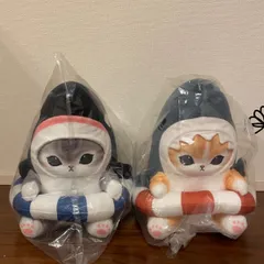 モフサンド　サメにゃん＆シャチにゃん　BIGぬいぐるみ　浮き輪でエンジョイ【全2種・２個セット】