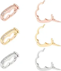 OLYCRAFT 6個3色 ショートナークラスプ ネックレスショートナークラスプ キュービックジルコニア パールエンハンサークリッククラスプ 安全チェーン ネックレスチェーン用( 落花生形)