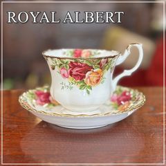 英国 ROYAL ALBERT ロイヤルアルバート カップ＆ソーサー 1客 オールドカントリーローズ モントローズシェイプ 紅茶 ボーンチャイナ 金彩 花柄 バラ 薔薇【RU0921-2】
