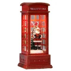 クリスマス飾り LED クリスマスランタン 自動 スノードーム 照明 卓上装飾 置物 電話ブース サンタクロース クリスマスツリー 雪だるま ポータブル ボタン ランタン バッテリー式 提灯 雰囲気作り ホーム/バー/ガーデン/屋外 照明 室内装飾 クリスマス