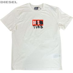 DIESEL ディーゼル 新品 半袖 Tシャツ 丸首 A03264-0GRAM-129 白 オフホワイト クルーネック 並行輸入品