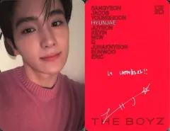 【中古】コレクションカード(男性) THE BOYZ/ヒョンジェ(HYUNJAE)/裏面赤・印刷サイン・メッセージ入り/CD「Unexpected」(Photobook/Breakthrough Ver.)封入セルフィーフォトカード