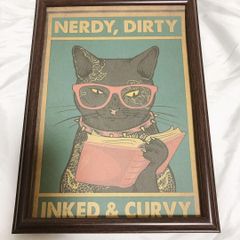 109:目標達成  黒猫　アート　ポスター  にゃんテリア　猫