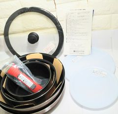 【T-fal/ティファール】未使用品/インジニオ コクーン ブロッサムピンクセットⅡ L57198 専用取手コンフォート 鍋×4/取手/フタ/シールリッド×2 外箱に文字記入有/mik0196
