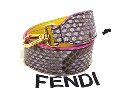 ■極上■本物■新品同様■ FENDI フェンディ ストラップユー パイソン×レザー バッグ用 ショルダーストラップ ブラウン系 FU2539