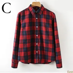 柄C  最上級フランネル素材チェックシャツ