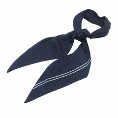 ポールスミスコレクション PAUL SMITH COLLECTION ニットスカーフ ボウタイ シルク ライン 紺 白 Xのサムネイル