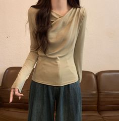 polaura アシンメトリードレープロングスリーブトップス - メルカリ