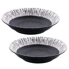 【新着商品】(パスタ皿 プレート カレー皿 和食器 皿 大皿 2枚セット) 2個セット 油滴ブラック 21cm 深さのあるパスタ皿 テーブルウェアイースト