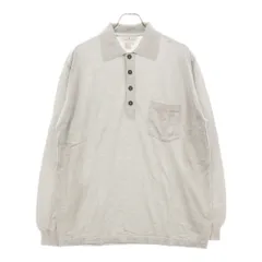 Ermenegildo Zegna (エルメネジルドゼニア) コットン 胸ポケット 長袖ポロシャツ グレーのサムネイル