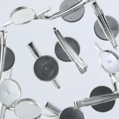 コサージュ　ピン　台座　20mm　シルバー　10個　クリップ　金具　AP2178