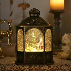 スノードーム クリスマス LEDライト キラキラ 光る サンタクロース トナカイ もみの木 ツリー 卓上 オブジェ LEDランタン リラックスサンタ