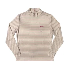 SRIXON スリクソン ボーダー柄 ハイネック ドライ 長袖Tシャツ カットソー M /ゴルフ/スポーツ/ホワイト×ピンク/レディース
