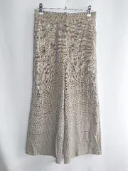 ◇ ⊇ ◎ <!-利用不可文字-!>STRAWBERRY-FIELDS ウエストゴム チェック柄 ワイドパンツ サイズ2 ブラウン系 レディース E  【1409240029380】