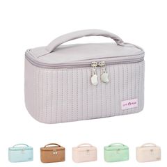 【人気商品】ブラシポケット 収納ボックス バニティポーチ 防水 メイクポーチ 大容量 超軽量 持ち運び 化粧ポーチ かわいい 化粧道具 化粧品 HiLiBoom 収納 トラベル用 (パープル)