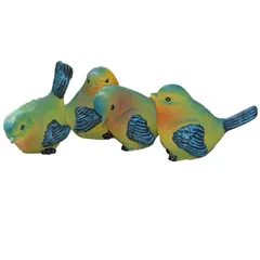 NOELAMOUR ガーデニング 置物 鳥 4羽 樹脂 可愛い 動物 ガーデンオーナメント オブジェ 小鳥 (ブルーイエロー4羽) [ブルーイエロー4羽]