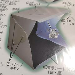 出品ラクラク LED ミニスタジオ 折りたたみ式 撮影ボックス 写真ブース LEDライト付 収納袋付