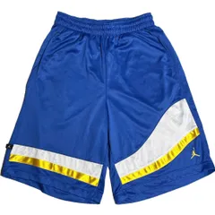 NIKE AIR JORDAN メッシュハーフパンツ ブルー×イエロー Lサイズ