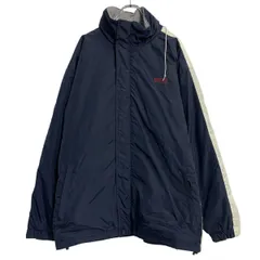 FILA 中綿ジャケット L ネイビー ホワイト フィラ ジップアップ バックプリント ライン アウター 古着卸 アメリカ仕入 a611-7766のサムネイル