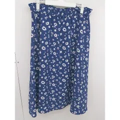 ◇ BEAMS HEART ビームスハート 総柄 ロング フレア スカート ネイビー ホワイト レディース  【中古】 【1205160003635】