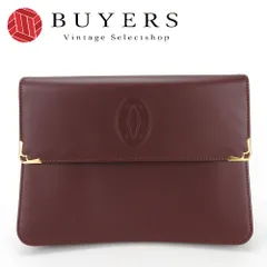 【中古】 カルティエ セカンドバッグ マストライン レザー ボルドー ゴールド金具 クラッチバッグ レディース メンズ CARTIER