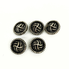 【特価】手芸　ボタン　シルバー　飾り　約13mm　5個まとめ売り