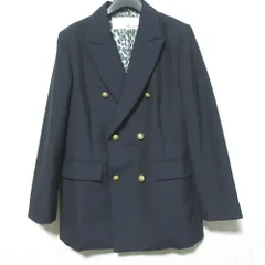 美品 Whim Gazette ウィムガゼット 紺ブレ 金ボタン ダブルジャケット WGZ1012607A0002 サイズF ネイビー レディース 古着 中古 USED