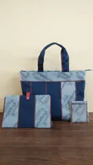 畳の縁で作成した3点セット　ー藤ー　敬老の日