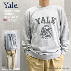 YALE イェール DOUBLE SIDED PRINTING CREW SWEAT カレッジプリント スウェット スエット クルーネック バックプリント カリフォルニア アメカジ アメフト バスケ ブランド