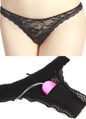 CATSelect 遠隔 ローターポケット付き Tバック ショーツ とびっこ ビキニ 極小 シースルー 下着 t18 ブラック L/XL/XXL