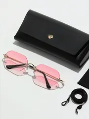 アクセサリー メンズ アイアクセサリー 1個 ユニセックス ミニヘキサゴン ノーリム ビンテージ クラシック メタル ファッショングラデーション カラーファッショングラス、ストリート、ビーチ、通勤、旅行に適していま