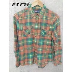 ◇ ◎ BEAMS HEART ビームス ハート チェック 長袖 シャツ オレンジ グリーン系 メンズ 【中古】 【1002802575648】