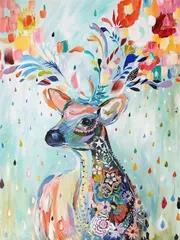 水彩画　鹿　動物　絵画　アート　インテリア　美術品　長崎 水彩画鹿動物絵画アートインテリア美術品長崎