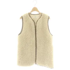 ジャーナルスタンダード レリューム JOURNAL STANDARD relume 23AW カーリーフェイクファーベスト 前開き パイピング ベージュ 茶色 ブラウン /ES ■OS