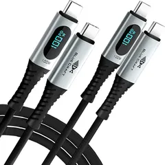 BLUE CRAFT BLUECRAFT Type-C メーター付ケーブル LED出力スクリーン表示 1.2m/2本セット(ブラック,  1.2m)